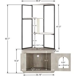 Unipaws Corner Box Enclosure With Cat Tree Tower Cat Litter, Weathered Grey, Medium -Trixie || Catit || Nature's Miracle Shop 757526 PT6. AC SS1800 V1693320056