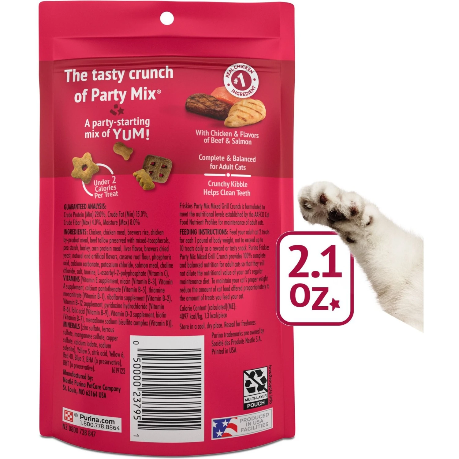 Friskies Party Mix Mixed Grill Crunch Flavor Crunchy Cat Treats 4 Friskies Party Mix Mixed Grill Crunch Flavor Crunchy Cat Treats - Image 2