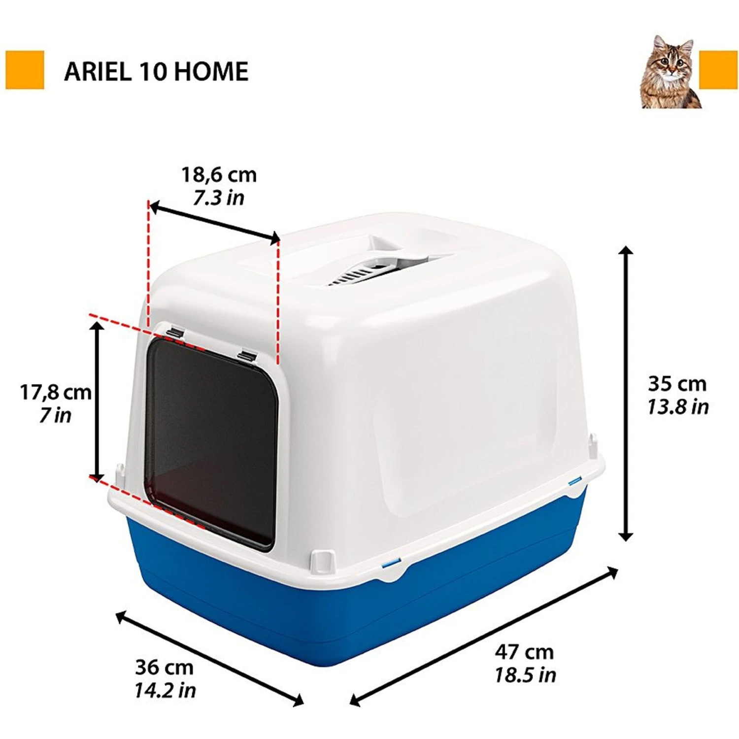 Ferplast Ariel Hooded Litter Box 4 Ferplast Ariel Hooded Litter Box - Image 2