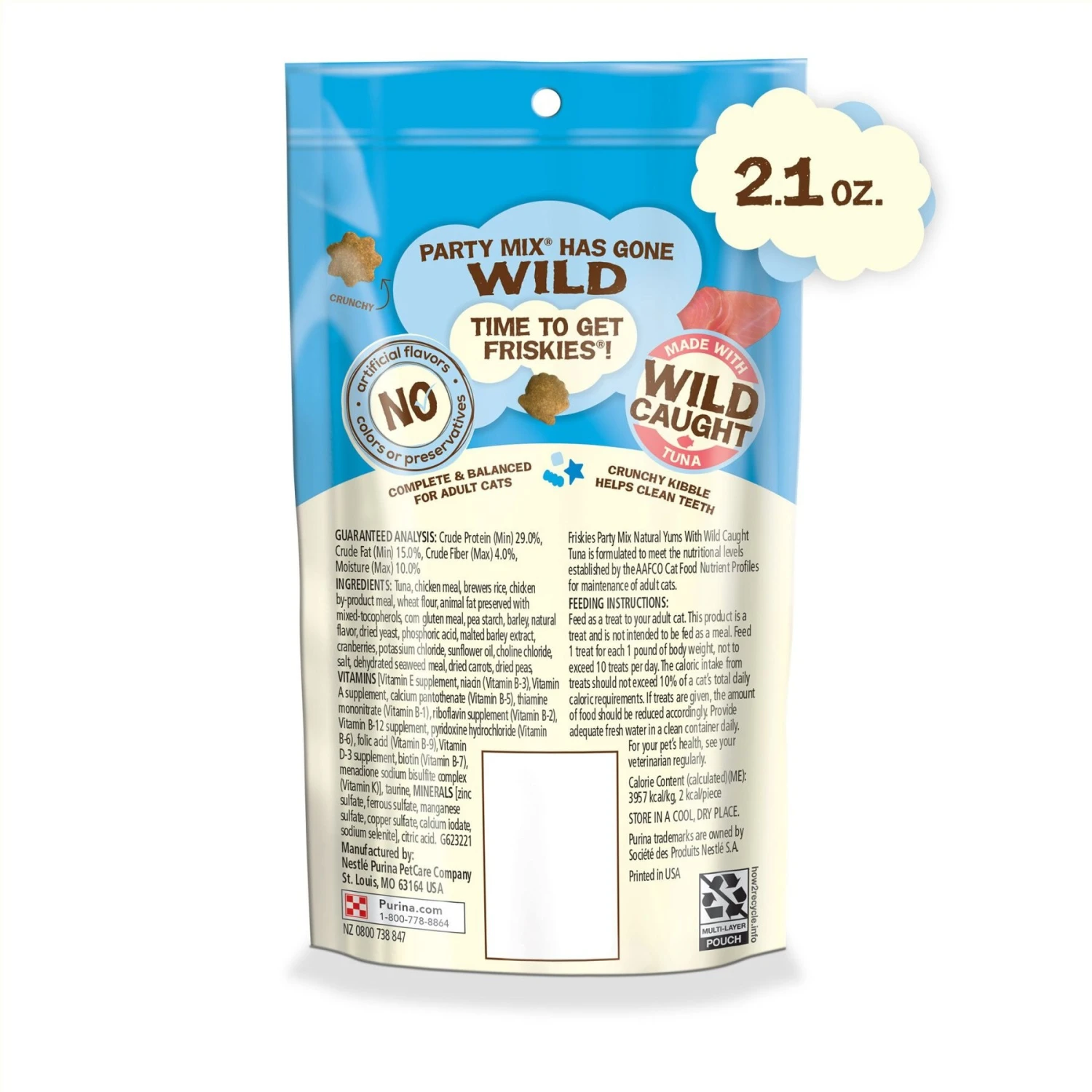 Friskies Party Mix Natural Yums With Real Tuna Cat Treats 4 Friskies Party Mix Natural Yums With Real Tuna Cat Treats - Image 2