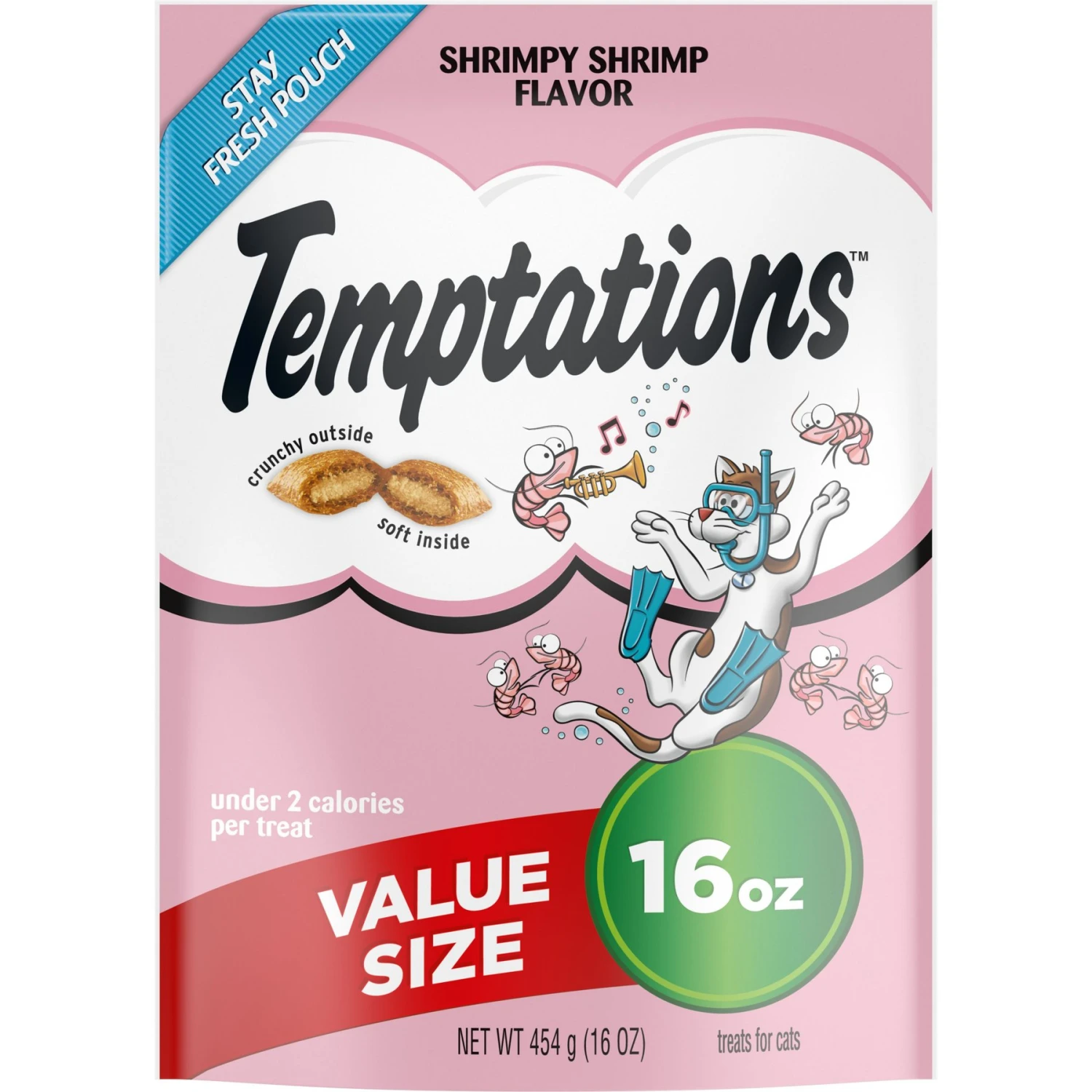 Temptations Classic Shrimpy Shrimp Flavor Soft & Crunchy Cat Treats & Temptations Classic Crabby Crab Flavor Crunchy & Soft Cat Treats, 3-oz Bag 4 Temptations Classic Shrimpy Shrimp Flavor Soft & Crunchy Cat Treats & Temptations Classic Crabby Crab Flavor Crunchy & Soft Cat Treats, 3-oz Bag - Image 2