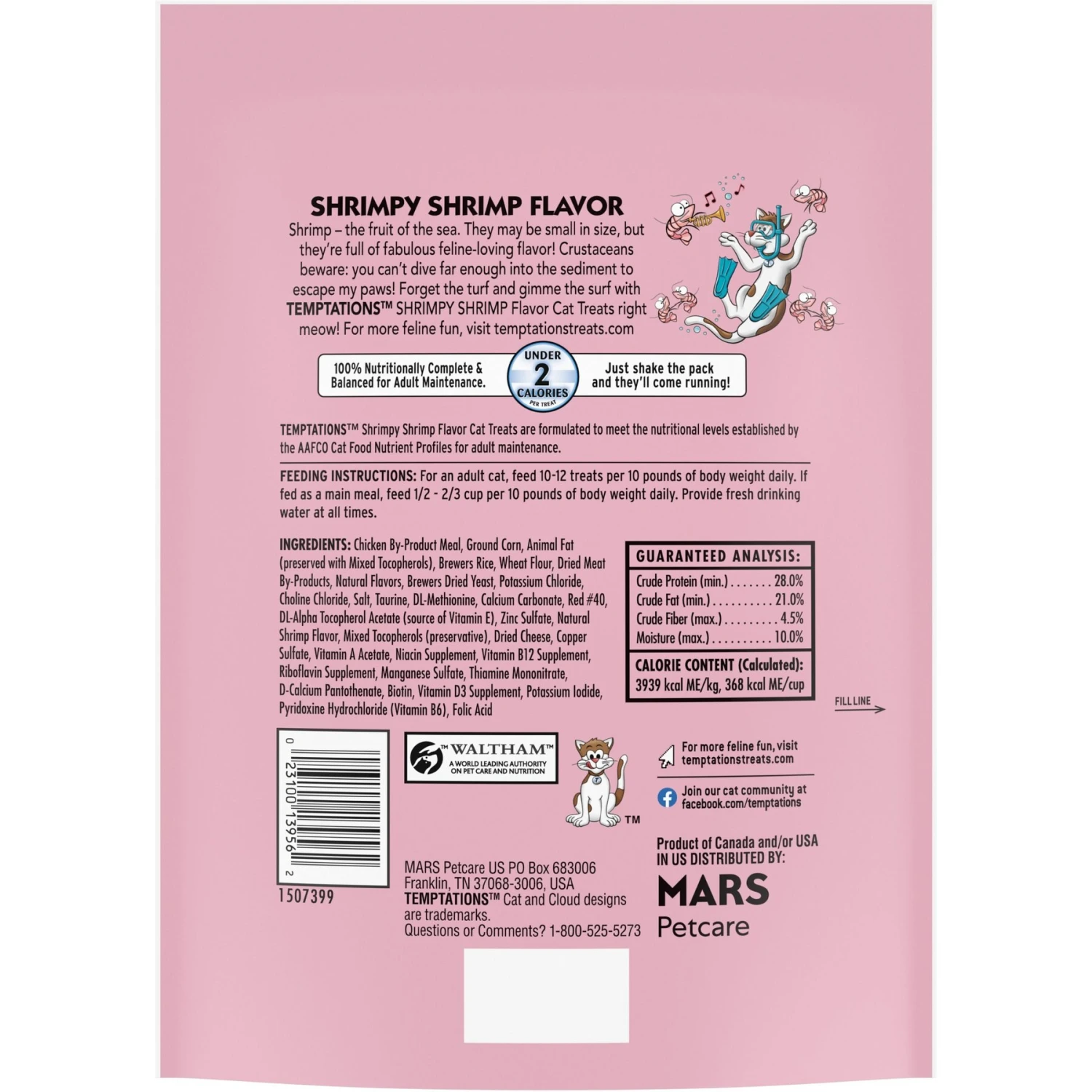 Temptations Classic Shrimpy Shrimp Flavor Soft & Crunchy Cat Treats & Temptations Classic Crabby Crab Flavor Crunchy & Soft Cat Treats, 3-oz Bag 5 Temptations Classic Shrimpy Shrimp Flavor Soft & Crunchy Cat Treats & Temptations Classic Crabby Crab Flavor Crunchy & Soft Cat Treats, 3-oz Bag - Image 3
