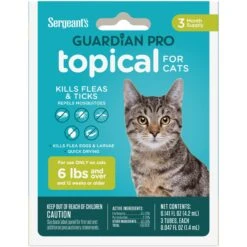 Sergeant's Guardian Pro Flea & Tick Topical Cat Treatment, Over 6-lb, 3 Count