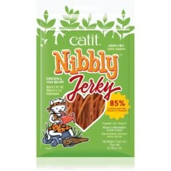 Catit Nibbly Chicken & Fish Cat Jerky Treat, 1.06-oz Bag