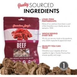 Grandma Lucy's Beef Grain-Free Freeze-Dried Dog & Cat Treats, 2-oz Bag -Trixie || Catit || Nature's Miracle Shop 782478 PT3. AC SS1800 V1677522071