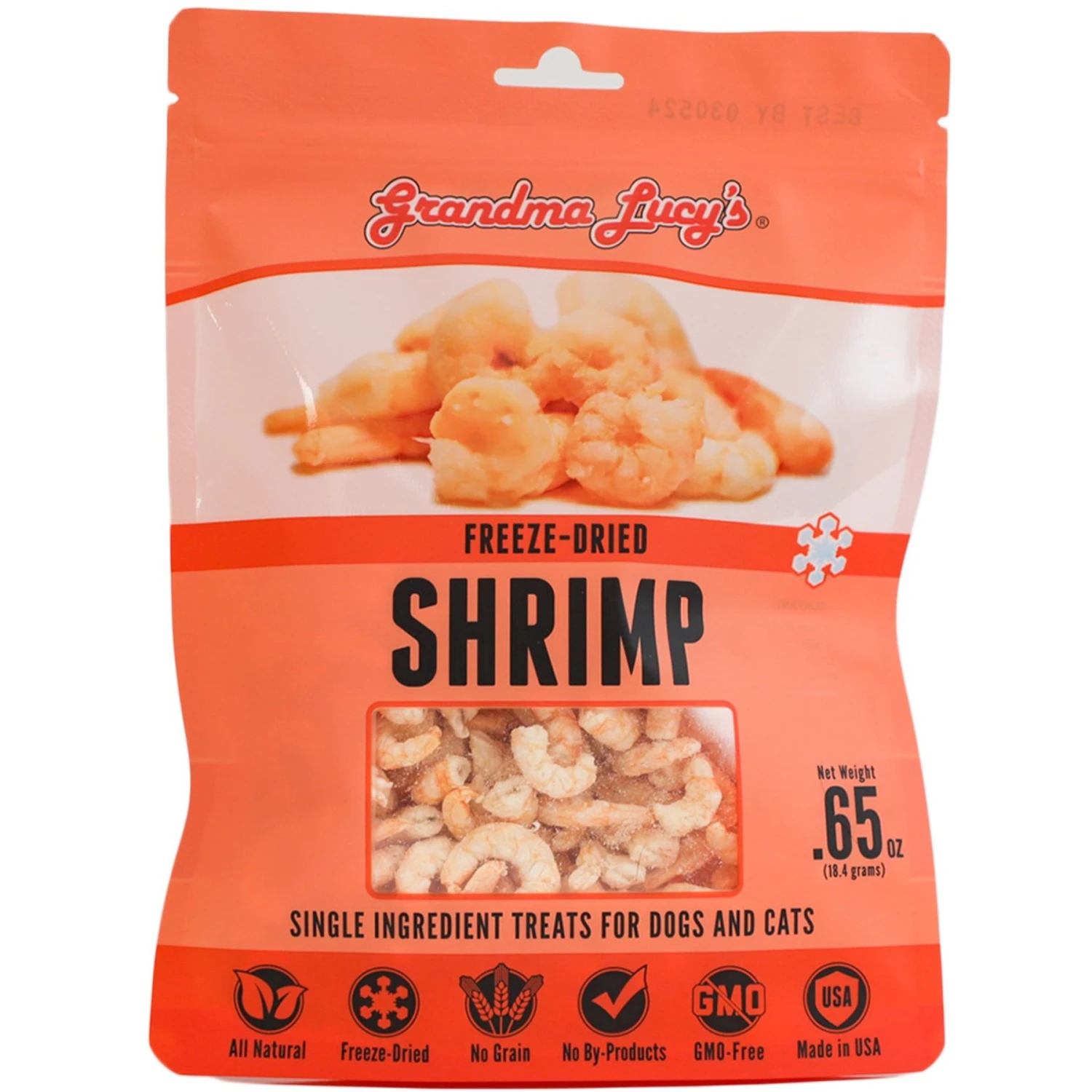 Grandma Lucy's Shrimp Grain-Free Freeze-Dried Dog & Cat Treats, 0.65-oz Bag 3 Grandma Lucy's Shrimp Grain-Free Freeze-Dried Dog & Cat Treats, 0.65-oz Bag