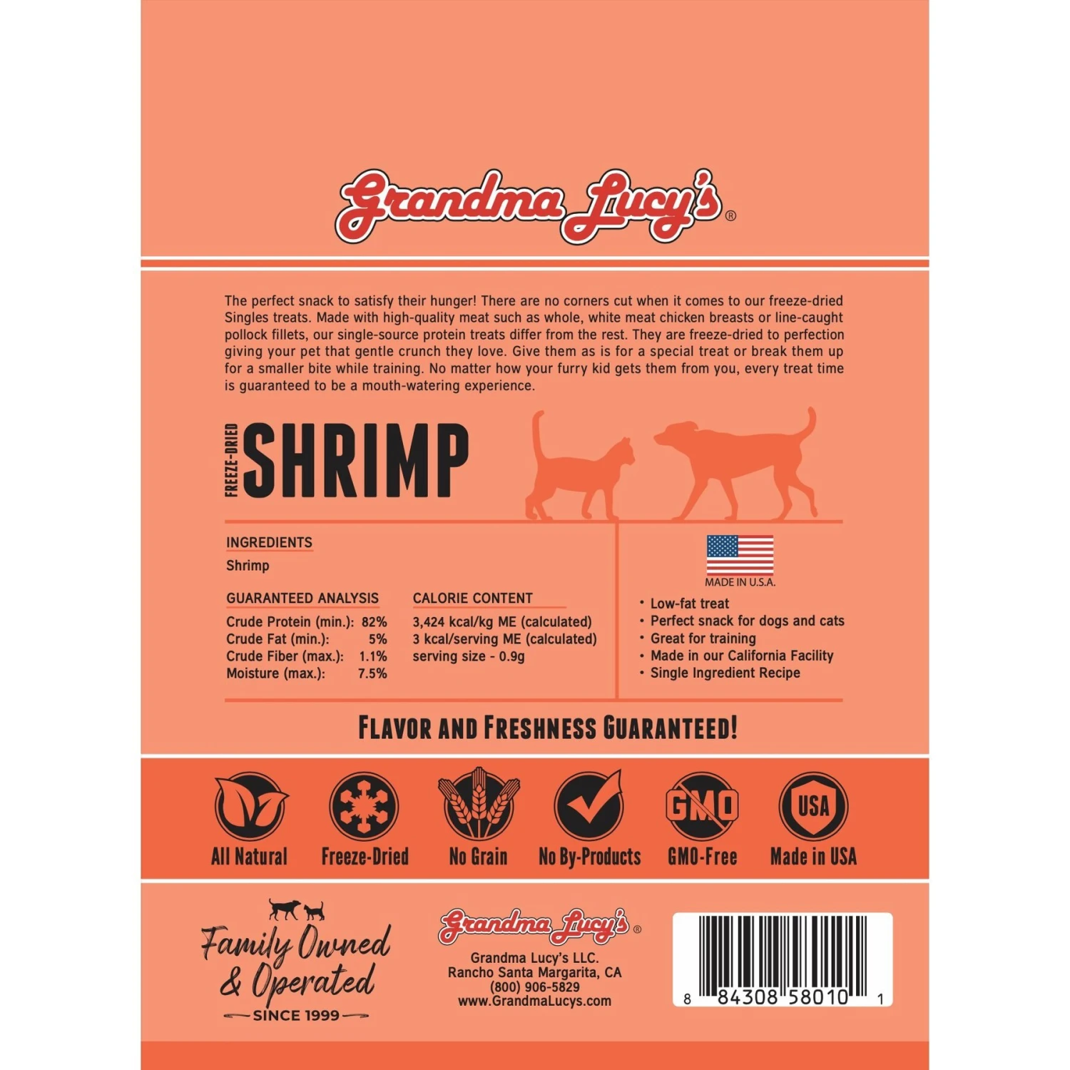 Grandma Lucy's Shrimp Grain-Free Freeze-Dried Dog & Cat Treats, 0.65-oz Bag 4 Grandma Lucy's Shrimp Grain-Free Freeze-Dried Dog & Cat Treats, 0.65-oz Bag - Image 2