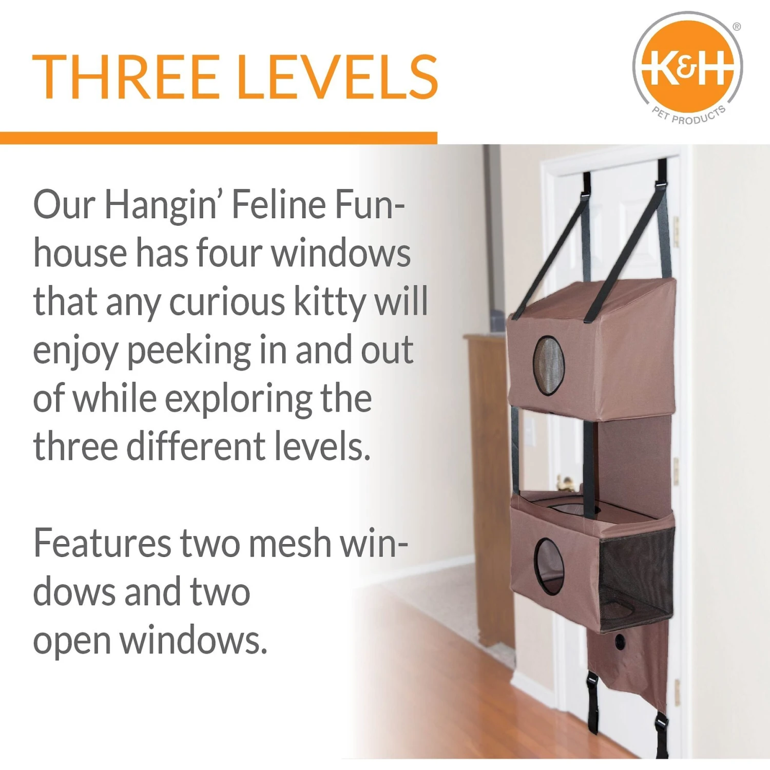 K&H Pet Products Hangin' Feline Funhouse Cat Condo Door Mounted Cat Tree House For Indoor Cats 5 K&H Pet Products Hangin' Feline Funhouse Cat Condo Door Mounted Cat Tree House For Indoor Cats - Image 3