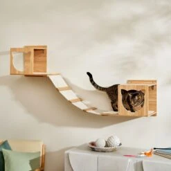 Frisco Cushioned Wall Mounted Cat Wall Shelf & Frisco Cat Silhouette With Bridge Wall Mounted Cat Wall Shelves -Trixie || Catit || Nature's Miracle Shop 785550 PT5. AC SS1800 V1677600274