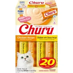 Inaba Churu Chicken Variety Pack Grain-Free Lickable Cat Treats, 0.5-oz Tube, 20 Count