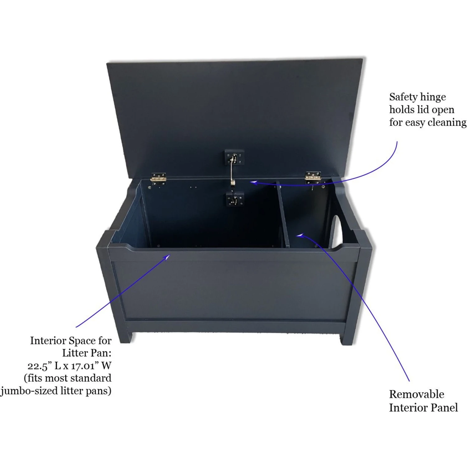 Designer Pet Products Parker Designer Catbox Litter Box Enclosure, Charcoal Black 11 Designer Pet Products Parker Designer Catbox Litter Box Enclosure, Charcoal Black - Image 9