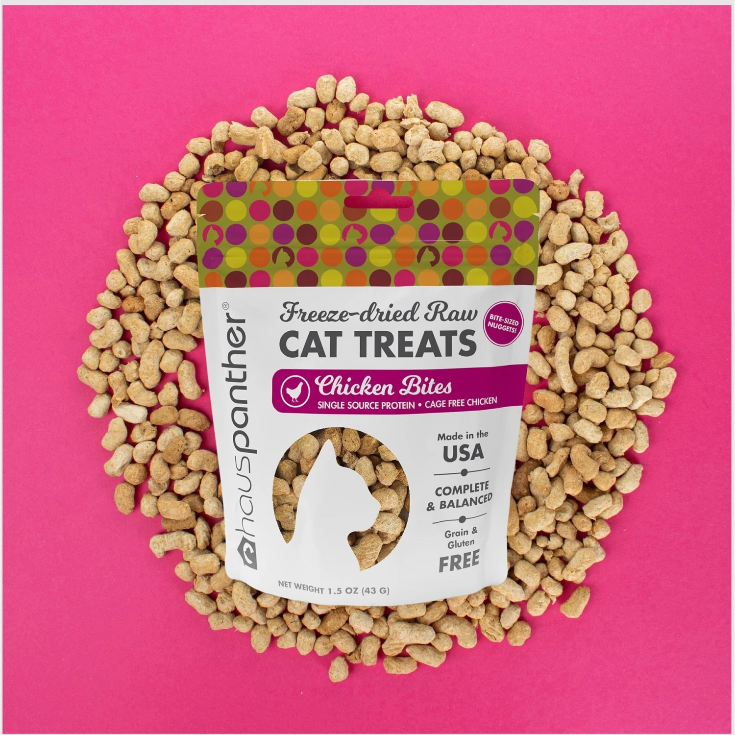 Hauspanther Chicken Bites Nuggets Freeze-Dried Raw Cat Treats, 1.5-oz Bag 6 Hauspanther Chicken Bites Nuggets Freeze-Dried Raw Cat Treats, 1.5-oz Bag - Image 4