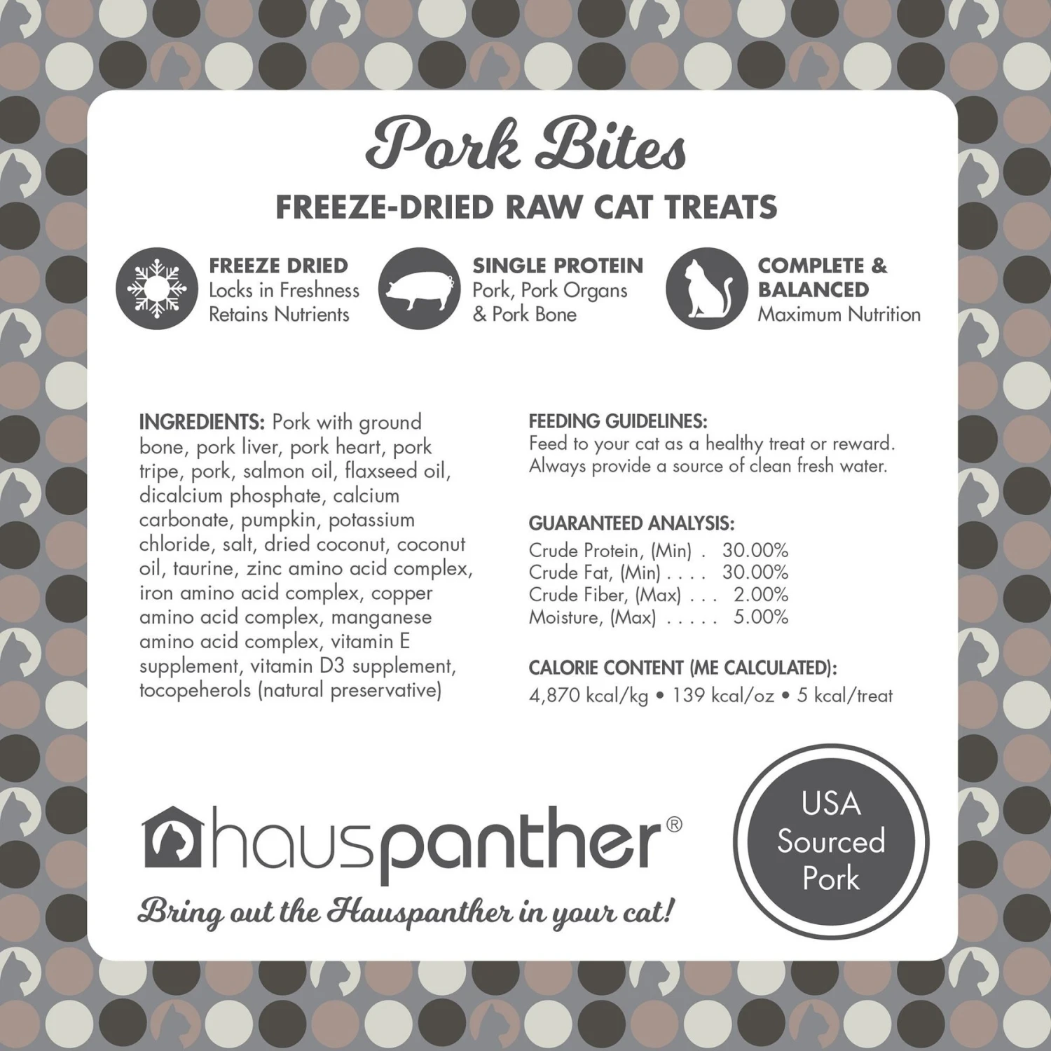 Hauspanther Pork Bites Nuggets Freeze-Dried Raw Cat Treats, 1.5-oz Bag 5 Hauspanther Pork Bites Nuggets Freeze-Dried Raw Cat Treats, 1.5-oz Bag - Image 3