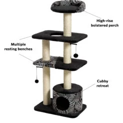 MidWest Feline Nuvo Tower 50.5-in Faux Fur Cat Tree & Condo -Trixie || Catit || Nature's Miracle Shop 80344 PT7. AC SS1800 V1525271848