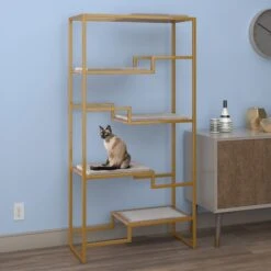 The Refined Feline Metropolitan 62-in Faux-Fur Cat Tree & Condo