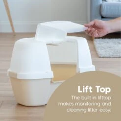 IRIS USA Hooded Corner Cat Litter Box With Front Door Flap & Scoop -Trixie || Catit || Nature's Miracle Shop 816574 PT2. AC SS1800 V1685131614