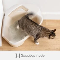 IRIS USA Hooded Corner Cat Litter Box With Front Door Flap & Scoop -Trixie || Catit || Nature's Miracle Shop 816574 PT4. AC SS1800 V1685131608