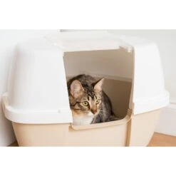 IRIS USA Hooded Corner Cat Litter Box With Front Door Flap & Scoop -Trixie || Catit || Nature's Miracle Shop 816574 PT6. AC SS1800 V1685131608