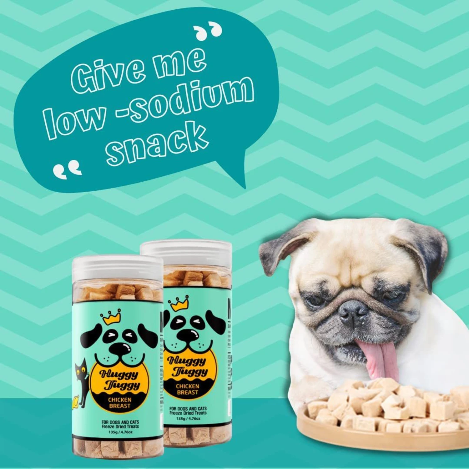 Huggy Tuggy Freeze-Dried Chicken Breast Dog & Cat Treat, 4.76-oz Can 7 Huggy Tuggy Freeze-Dried Chicken Breast Dog & Cat Treat, 4.76-oz Can - Image 5