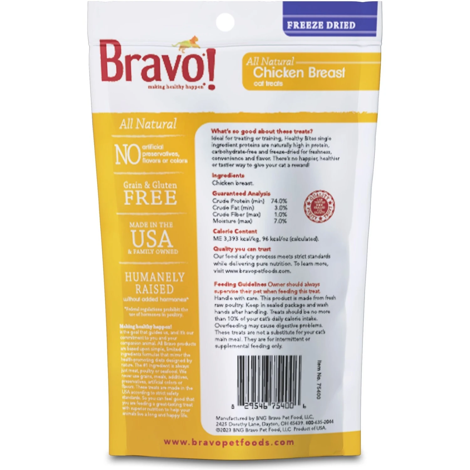Bravo! Healthy Bites Chicken Breast Freeze-Dried Cat Treats 4 Bravo! Healthy Bites Chicken Breast Freeze-Dried Cat Treats - Image 2