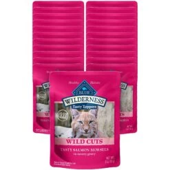 Blue Buffalo Wilderness Tasty Toppers Wild Cuts Tasty Salmon Morsels In Savory Gravy Grain-Free Cat Food Topper