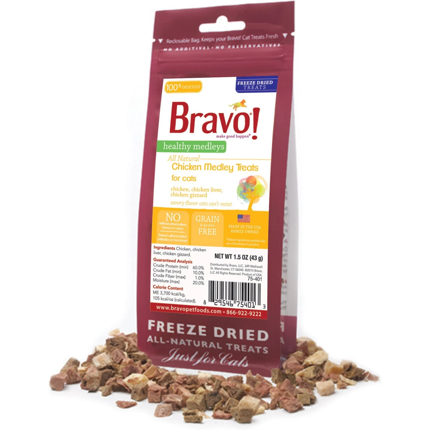 Bravo! Healthy Medley Chicken Medley Freeze-Dried Cat Treats 3 Bravo! Healthy Medley Chicken Medley Freeze-Dried Cat Treats