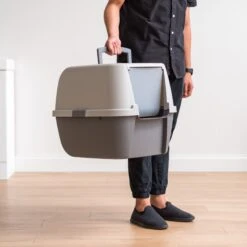 IRIS USA Enclosed Cat Litter Box With Front Door Flap & Scoop, Gray, Jumbo 14 IRIS USA Enclosed Cat Litter Box With Front Door Flap & Scoop, Gray, Jumbo -Trixie || Catit || Nature's Miracle Shop 846614 PT3. AC SS1800 V1683834929