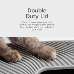 IRIS USA Premium Square Top Entry Cat Litter Box With Scoop, White & Gray, Large -Trixie || Catit || Nature's Miracle Shop 846654 PT3. AC SS1800 V1683836296