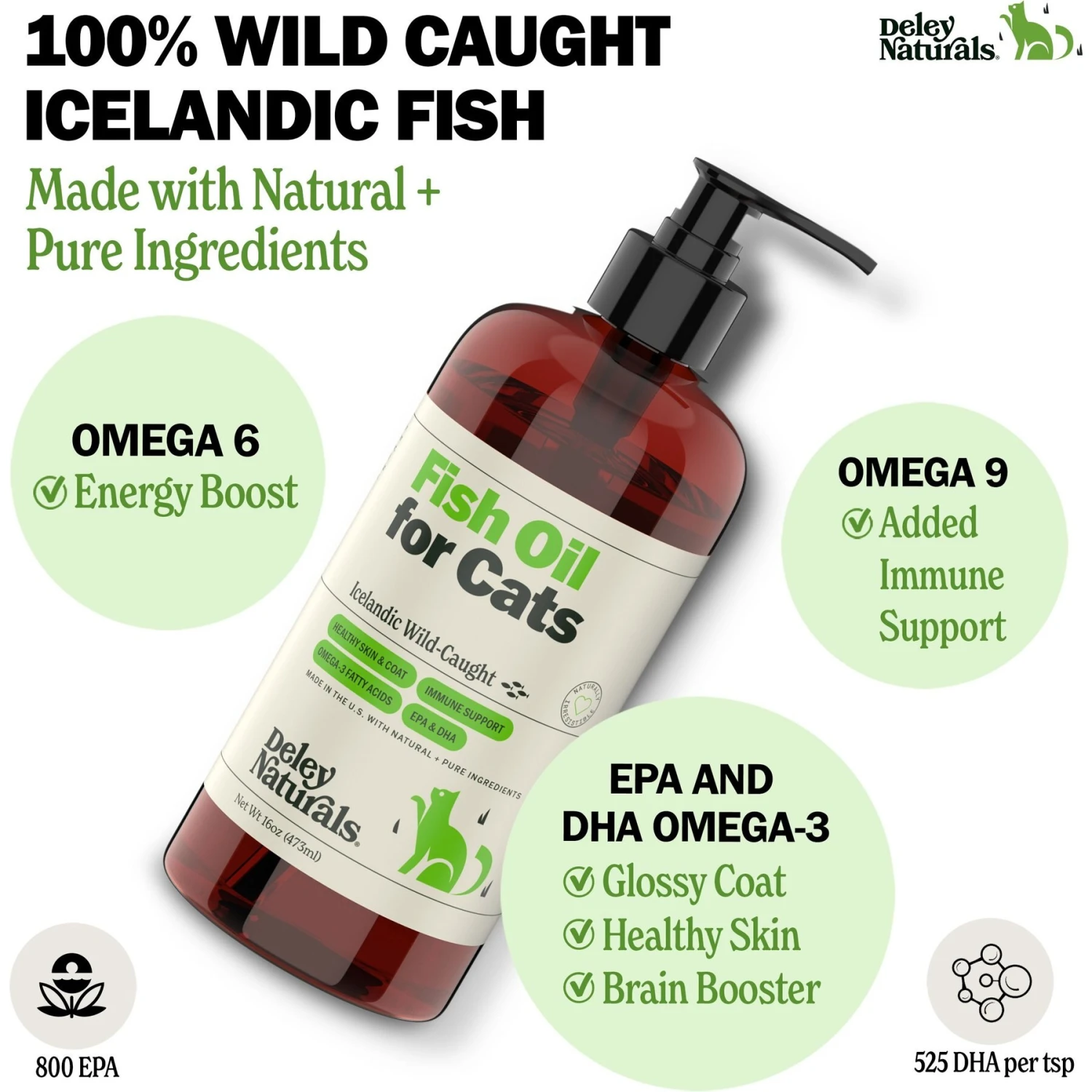 Deley Naturals Fish Oil Cat Supplement, 16-oz Bottle 5 Deley Naturals Fish Oil Cat Supplement, 16-oz Bottle - Image 3