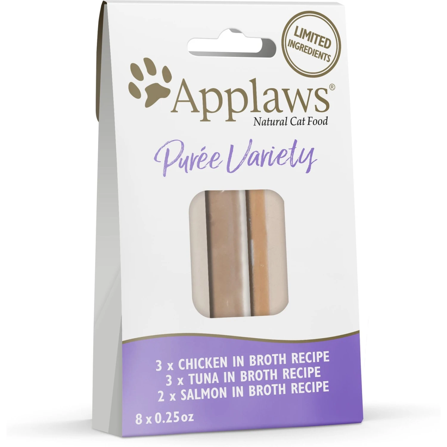 Applaws Limited Ingredient Puree Variety Pack Natural Lickable Cat Treats, 0.25-oz Tube, Case Of 8 3 Applaws Limited Ingredient Puree Variety Pack Natural Lickable Cat Treats, 0.25-oz Tube, Case Of 8