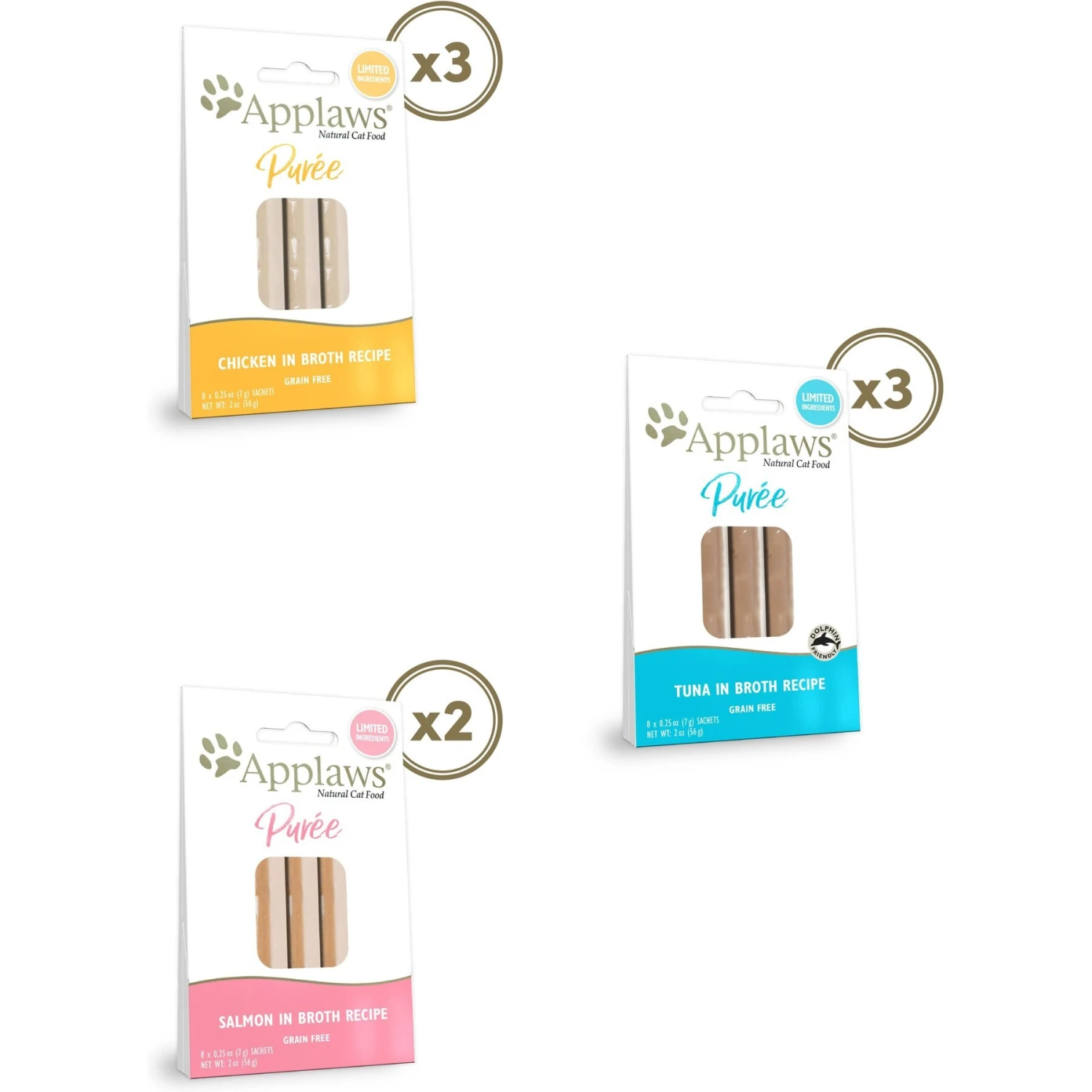 Applaws Limited Ingredient Puree Variety Pack Natural Lickable Cat Treats, 0.25-oz Tube, Case Of 8 5 Applaws Limited Ingredient Puree Variety Pack Natural Lickable Cat Treats, 0.25-oz Tube, Case Of 8 - Image 3