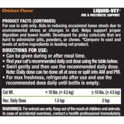Liquid-Vet Feline Pre & PostBiotic Support Chicken Flavor Cat Digestive Aid, 8-oz Bottle -Trixie || Catit || Nature's Miracle Shop 870150 PT2. AC SS1800 V1685650514