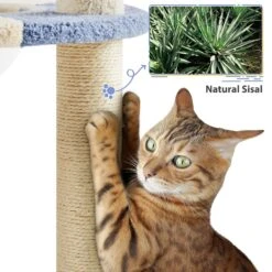 Yaheetech 35.5-in Cat Tree With Space Capsule, Small, Blue & Beige -Trixie || Catit || Nature's Miracle Shop 871726 PT7. AC SS1800 V1686247335