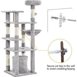 Yaheetech 4-Level Cat Tree, 56.5-in, Medium, Light Gray 15 Yaheetech 4-Level Cat Tree, 56.5-in, Medium, Light Gray -Trixie || Catit || Nature's Miracle Shop 871774 PT6. AC SS1800 V1686250418