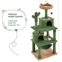 Yaheetech 62.5-in Cactus Cat Tree, Medium, Green & Brown -Trixie || Catit || Nature's Miracle Shop 871822 PT2. AC SS1800 V1688738709