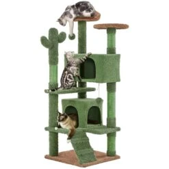 Yaheetech 54.5-in Cactus Cat Tree, Medium, Green & Brown -Trixie || Catit || Nature's Miracle Shop 871870 PT1. AC SS1800 V1688738706