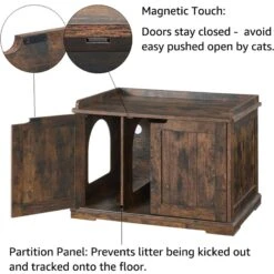 Unipaws Furniture Enclosure Decorative Storage Bench Cat Litter Box -Trixie || Catit || Nature's Miracle Shop 880006 PT4. AC SS1800 V1686079641