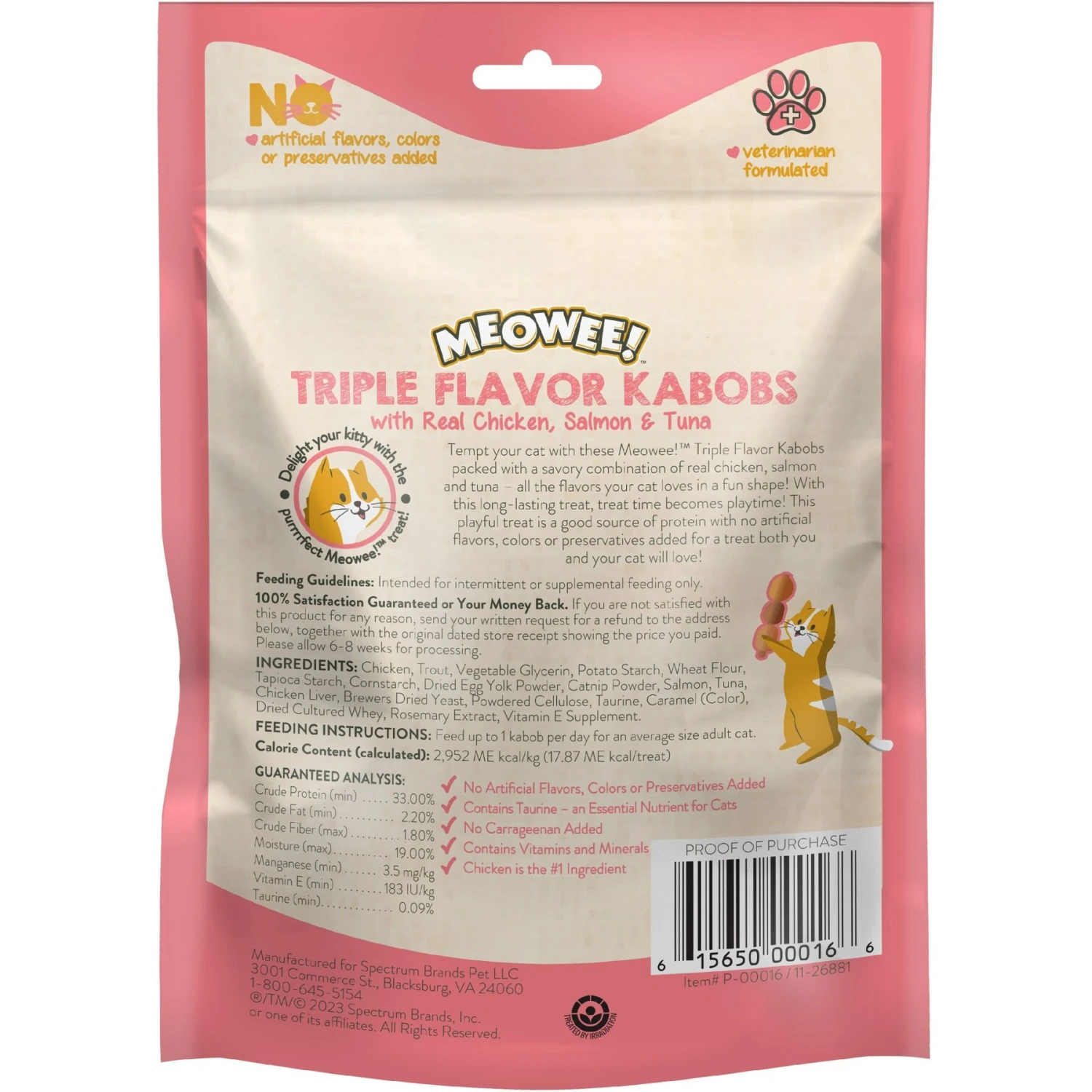 Meowee! Triple Flavor Kabobs With Real Chicken, Salmon & Tuna Cat Treat 4 Meowee! Triple Flavor Kabobs With Real Chicken, Salmon & Tuna Cat Treat - Image 2