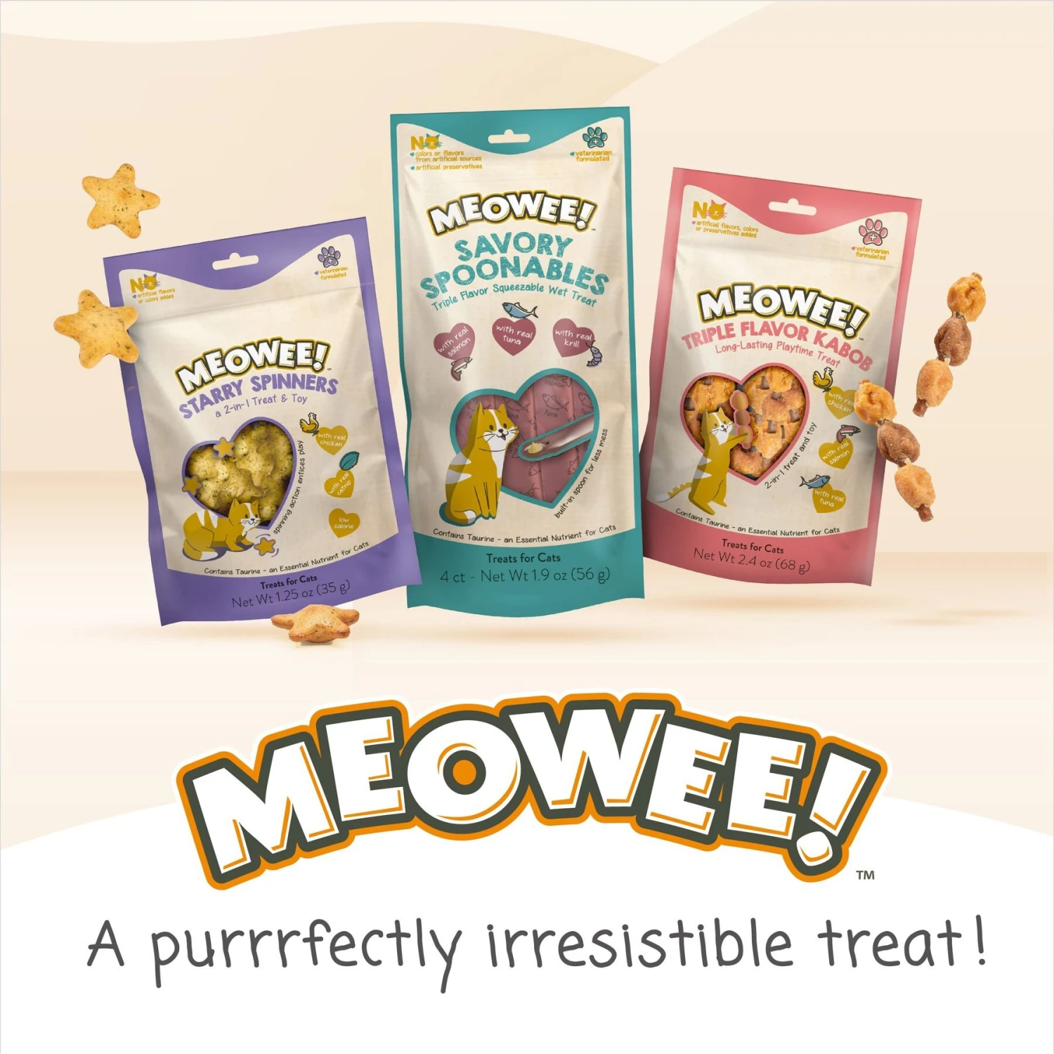 Meowee! Triple Flavor Kabobs With Real Chicken, Salmon & Tuna Cat Treat 11 Meowee! Triple Flavor Kabobs With Real Chicken, Salmon & Tuna Cat Treat - Image 9