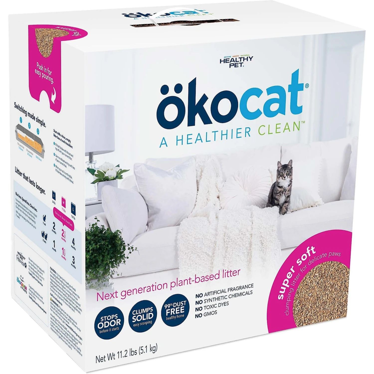 Okocat Super Soft Clumping Wood Unscented Cat Litter 3 Okocat Super Soft Clumping Wood Unscented Cat Litter