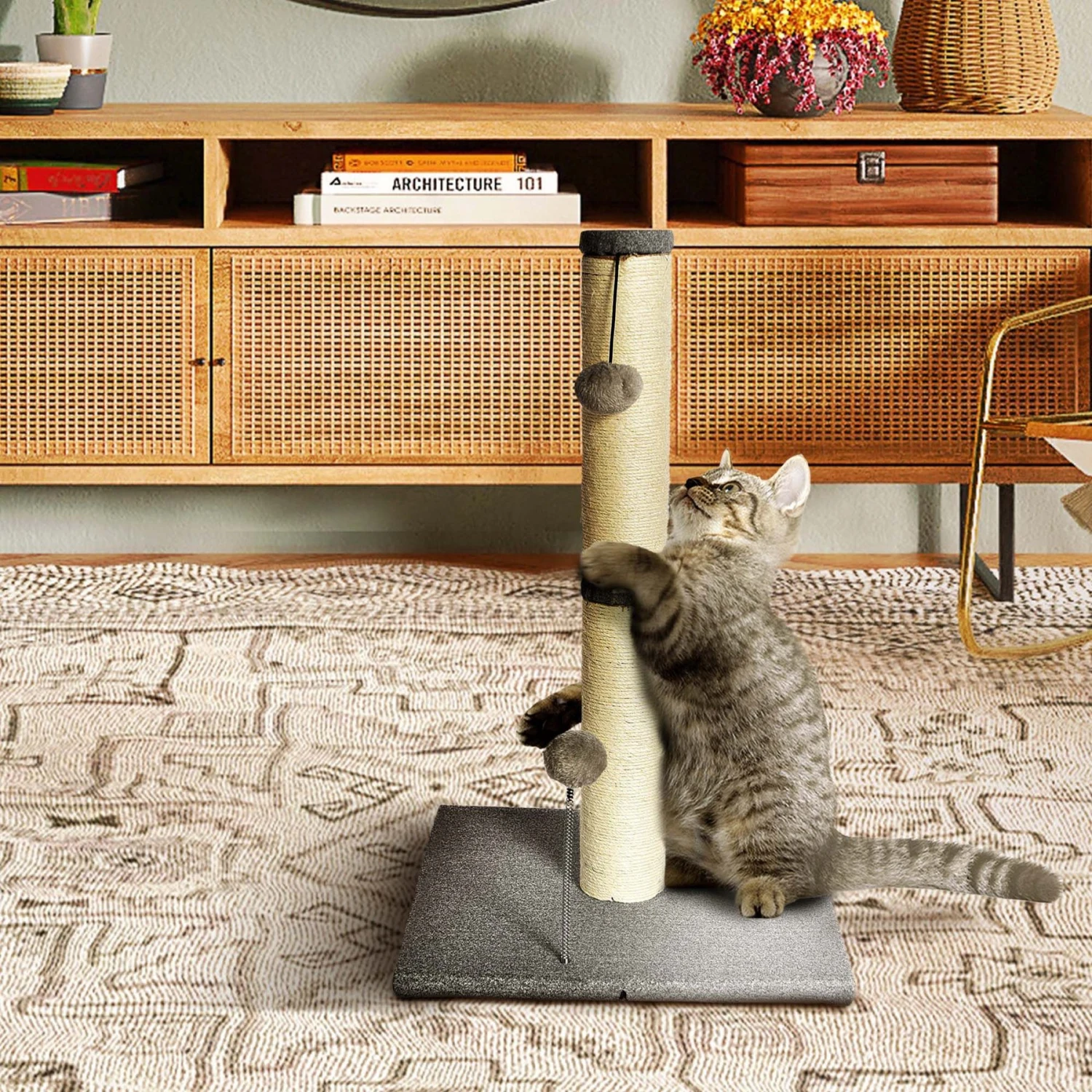 Max & Marlow 25-in Sisal Cat Scratching Post With Toy 3 Max & Marlow 25-in Sisal Cat Scratching Post With Toy