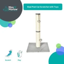 Max & Marlow 25-in Sisal Cat Scratching Post With Toy 10 Max & Marlow 25-in Sisal Cat Scratching Post With Toy -Trixie || Catit || Nature's Miracle Shop 906478 PT1. AC SS1800 V1689014987