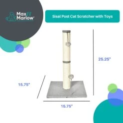 Max & Marlow 25-in Sisal Cat Scratching Post With Toy 11 Max & Marlow 25-in Sisal Cat Scratching Post With Toy -Trixie || Catit || Nature's Miracle Shop 906478 PT2. AC SS1800 V1689014084
