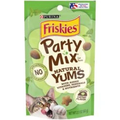 Friskies Party Mix Natural Yums Catnip Flavor Crunchy Cat Treats, 2.1-oz Pouch