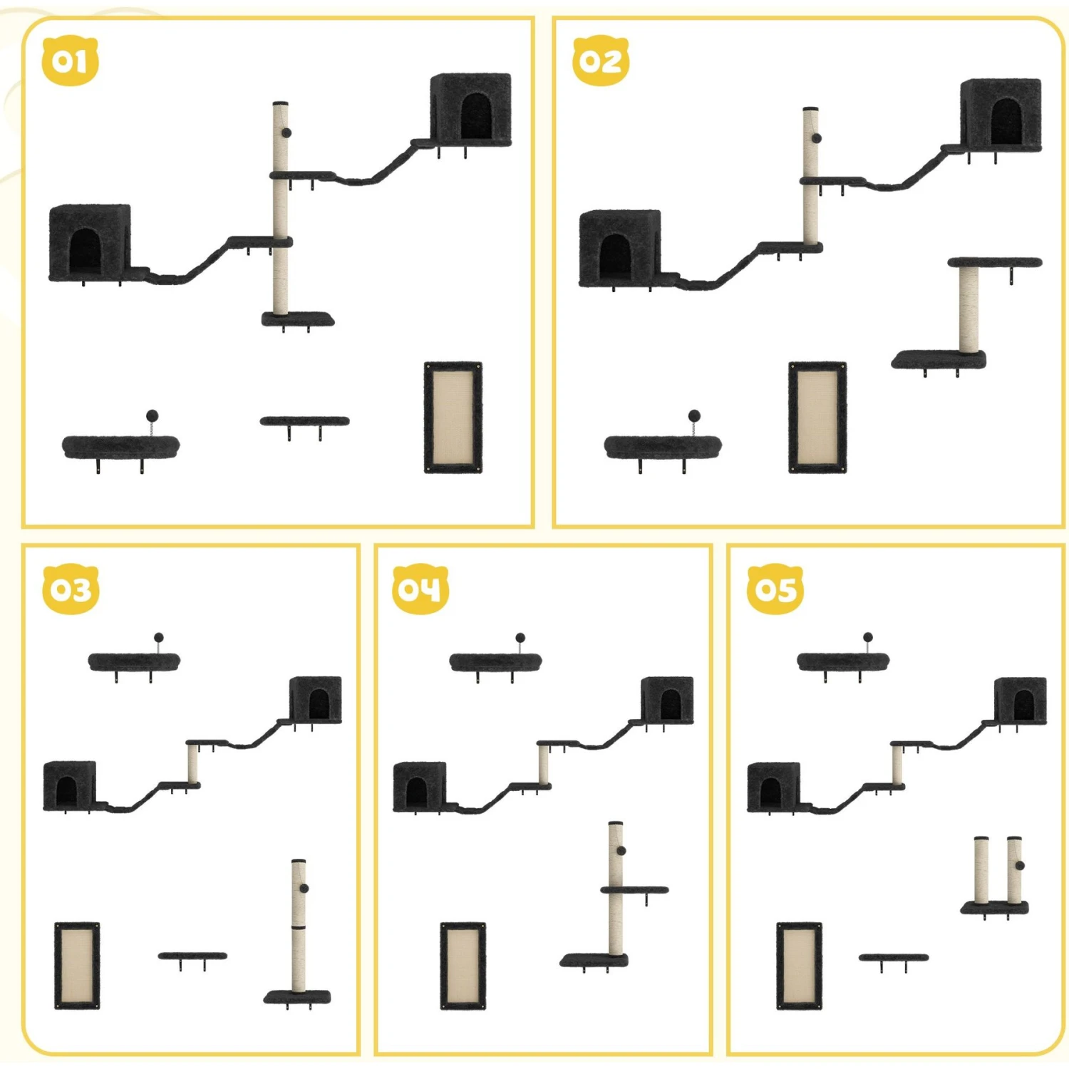 Coziwow Wall Mounted Cat Shelves 6 Coziwow Wall Mounted Cat Shelves - Image 4