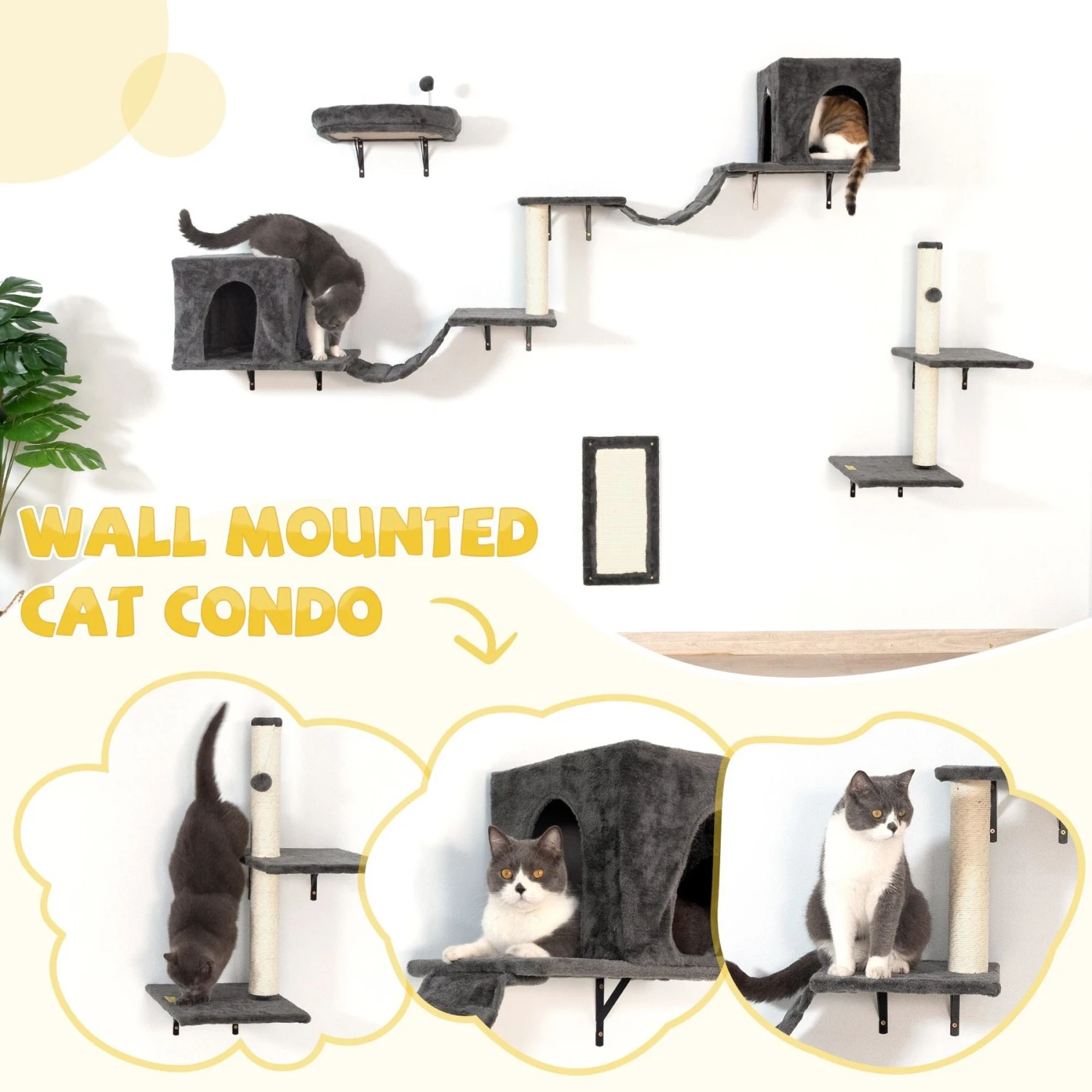 Coziwow Wall Mounted Cat Shelves 10 Coziwow Wall Mounted Cat Shelves - Image 8