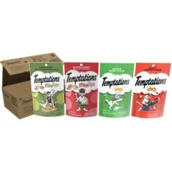 Temptations Crunchy Seasonal Holiday Variety Pack, 4 Feline Favorite 3-oz Bag
