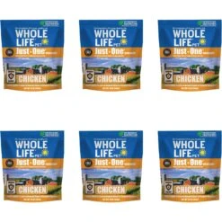 Whole Life Just One Chicken Value Pack Freeze-Dried Dog & Cat Treats, 10-oz Bag, Case Of 6