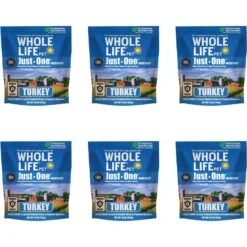 Whole Life Just One Turkey Value Pack Freeze-Dried Dog & Cat Treats, 10-oz Bag, Case Of 6