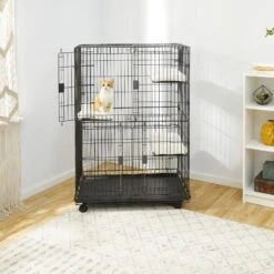 Frisco Collapsible Wire Cat Cage Playpen & Van Ness High Side Corner Cat Litter Pan, Blue -Trixie || Catit || Nature's Miracle Shop 933382 PT3. AC SS1800 V1692305267